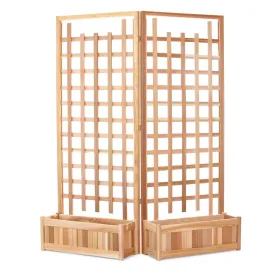 4pc. Twin Planter Boxes And Trellis Privacy Screen Set