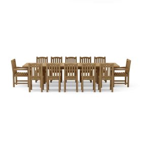13-PC CHELSEA RECTANGULAR DOUBLE EXTENSION DINING TABLE SET