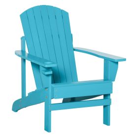Adirondack Chair, Campfire chair and Deck Chair, Classic Lounge w/ Built-in Cupholder for Patio, Backyard, Deep Sky Blue