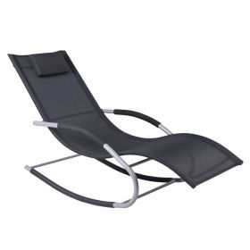 Ultimate Relaxation: Black Zero Gravity Rocker with Detachable Pillow