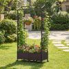 5.5 FT Self-Watering Planter Boxes with Lattice Trellis and Roof