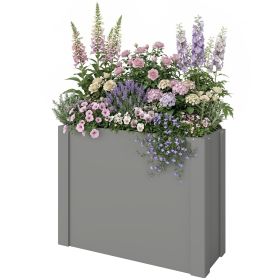 Raised Garden Bed Galvanized Planter Box Outdoor with Gloves for Gardening Vegetables, Flower, Herb, 2.6 x 1 x 2 ft, Gray