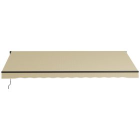 16' x 10' Retractable Awning, 280gsm UV Resistant Sunshade Shelter for Deck, Balcony, Yard, Beige