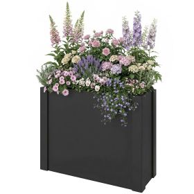 Raised Garden Bed Galvanized Planter Box Outdoor with Gloves for Gardening Vegetables, Flower, Herb, 2.6 x 1 x 2 ft, Black
