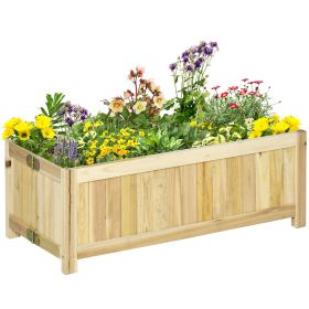 Foldable Elevated Planter Box, Wooden Raised Garden Bed for Backyard, Patio to Grow Vegetables, Herbs, Flowers, Natural