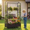5.5 FT Self-Watering Planter Boxes with Lattice Trellis and Roof