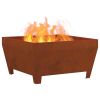 Fire Pit Brown 31.50 x 31.50 x 16.93 in Weathering Steel