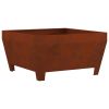 Fire Pit Brown 31.50 x 31.50 x 16.93 in Weathering Steel