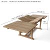 VALENCIA 117″ RECTANGULAR DOUBLE EXTENSION TABLE