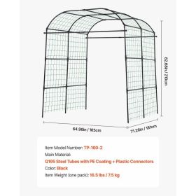 Cucumber Trellis, U-Shape Garden Trellises For Raised Bed, Metal Wide Top Arch Plant Support For Vine, Climbing Plants, Peas, Beans, Zucchini, To (Option: Black)