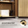 Wood Storage Shed, Outdoor Garden Shed with Asphalt Roof, 2 Shelves, Lockable Doors and Adjustable Feet, Natural