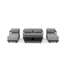 Granada Aluminum Deep Seating (Option: SET-902-AL 6-pc)