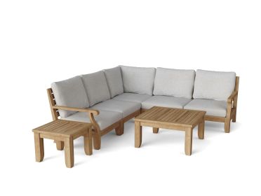 Riviera Luxe 7-Pieces Modular Set (Option: with Square Tables)
